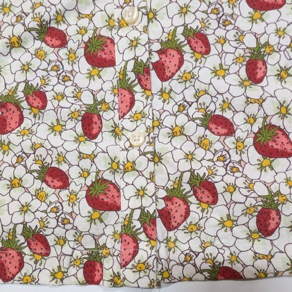 Kate Quinn Gathered Pocket Button Dress Strawberry Floral Organic Cotton Women M - Picture 9 of 10